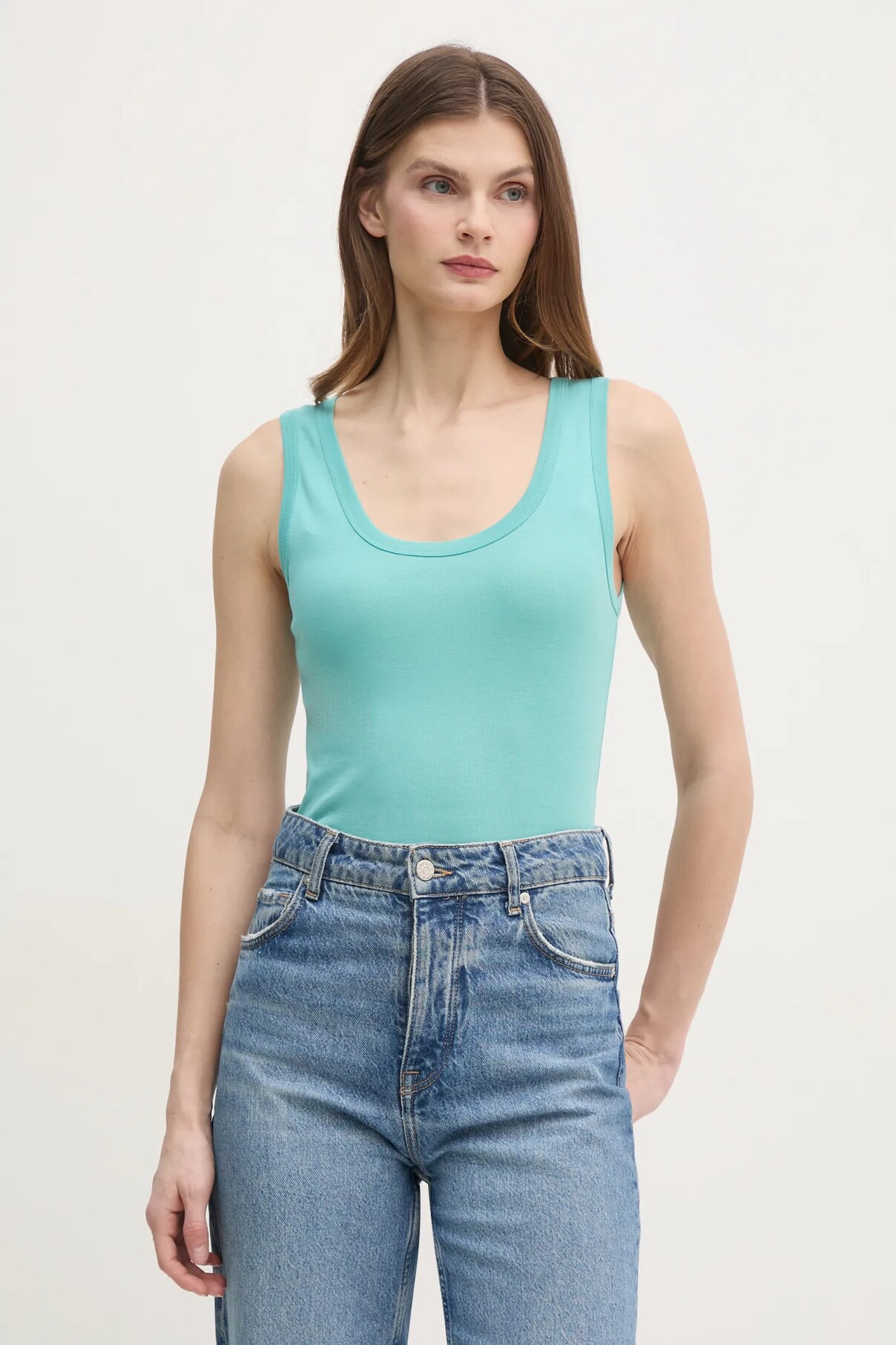 

Хлопковый топ United Colors Of Benetton, бирюзовый