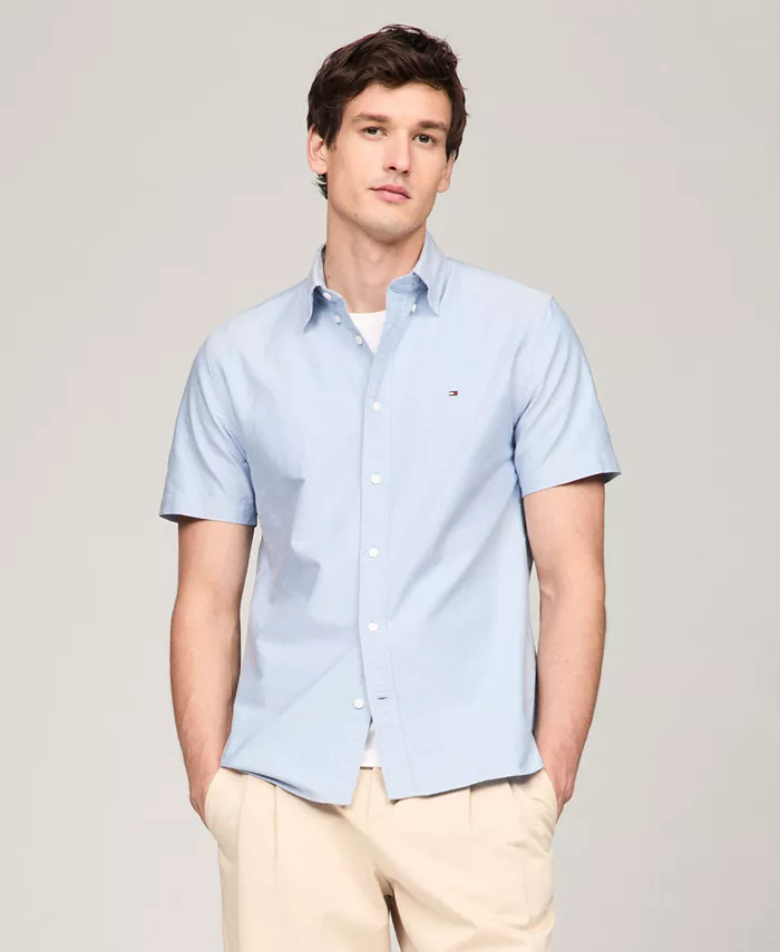 

Мужская классическая рубашка Oxford Regular-Fit на пуговицах Tommy Hilfiger, синий