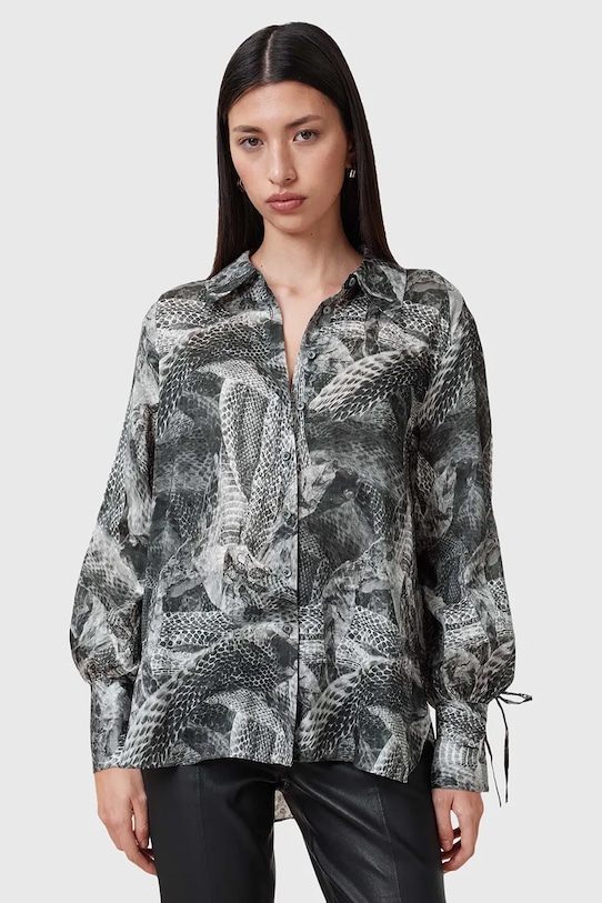 

Рубашка с добавлением шелка LEYLA Allsaints, серый