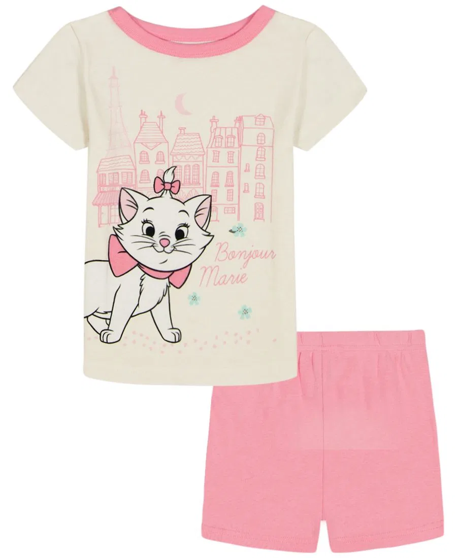Комплект из 4 предметов для девочек: футболка с коротким рукавом и шорты (2T-4T) Disney, мультиколор — фото 4