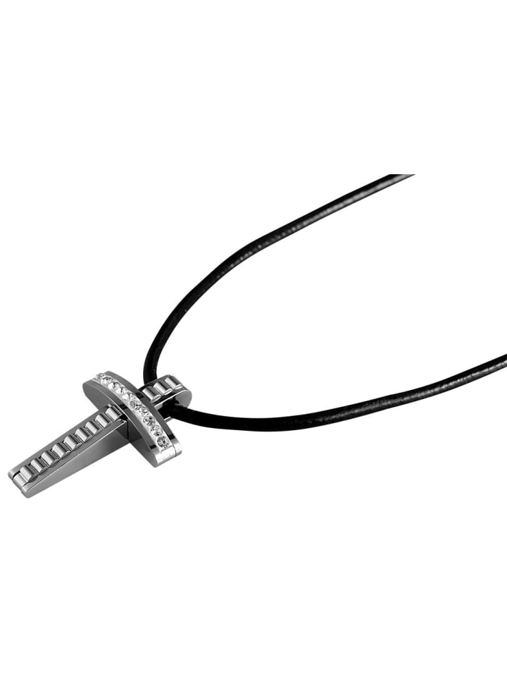 

Adeliás Женское колье из нержавеющей стали с кубическим цирконием, 50 см, черного цвета