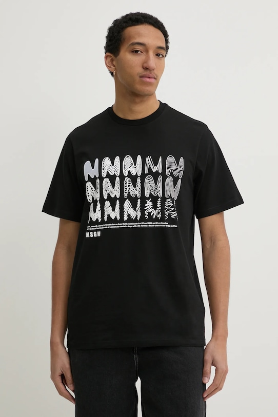 

Хлопковая футболка Msgm, черный
