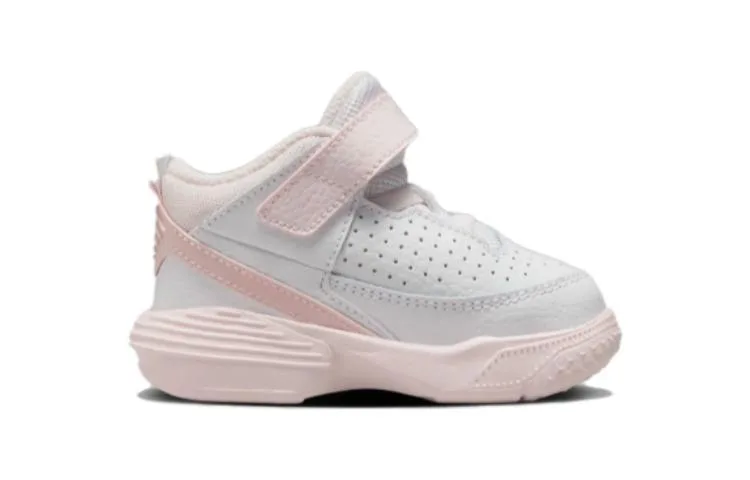 Jordan Max Aura 5 дышащие устойчивые к истиранию кроссовки mid top для малышей бело-розовые — фото 4