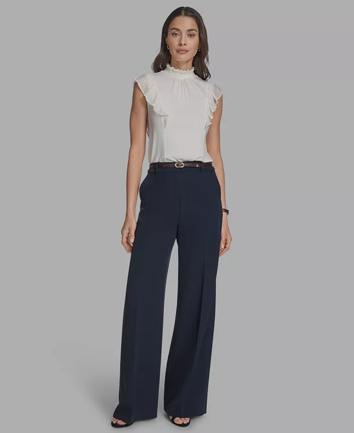 

Женские брюки с поясом и широкими штанинами BCBG, синий