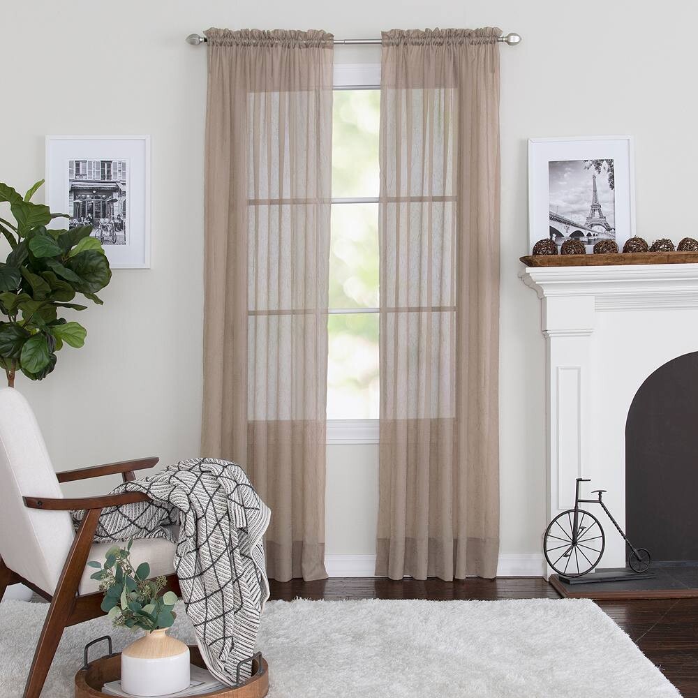 

Шторы Miller Preston Rod Pocket, 1-панельная оконная занавеска Miller Curtains, цвет Taupe