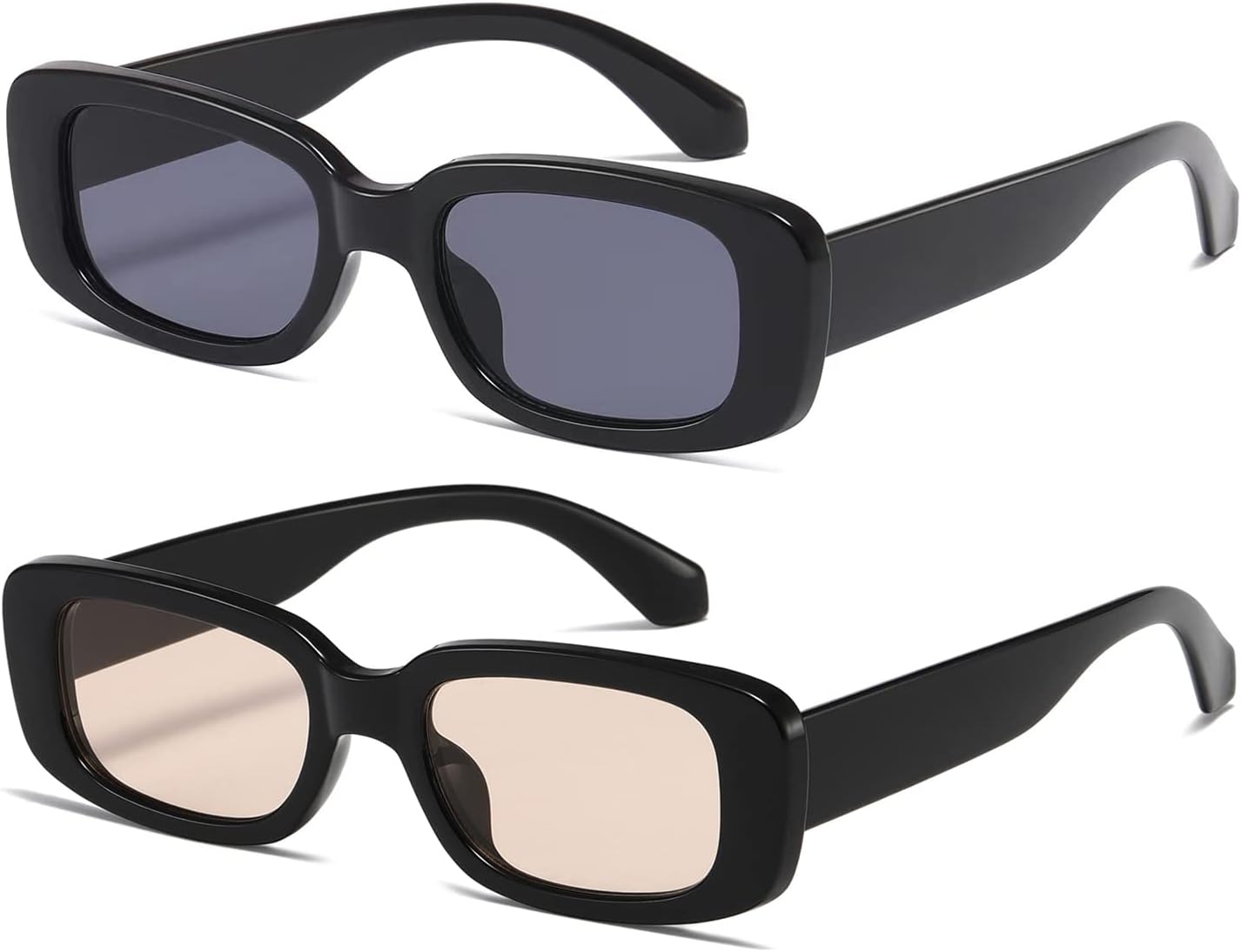 

Солнцезащитные очки Kimorn прямоугольной формы для женщин и мужчин, модные ретро-очки в стиле 90-х, защита от УФ-излучения UV 400, квадратная оправа, K1200, Black Frame Grey Lens+black Frame Brown Lens