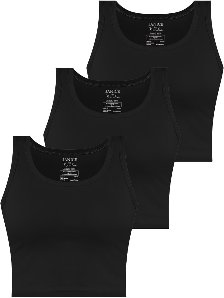 

Топ Janice 3 x Damen crop Namlea, черный