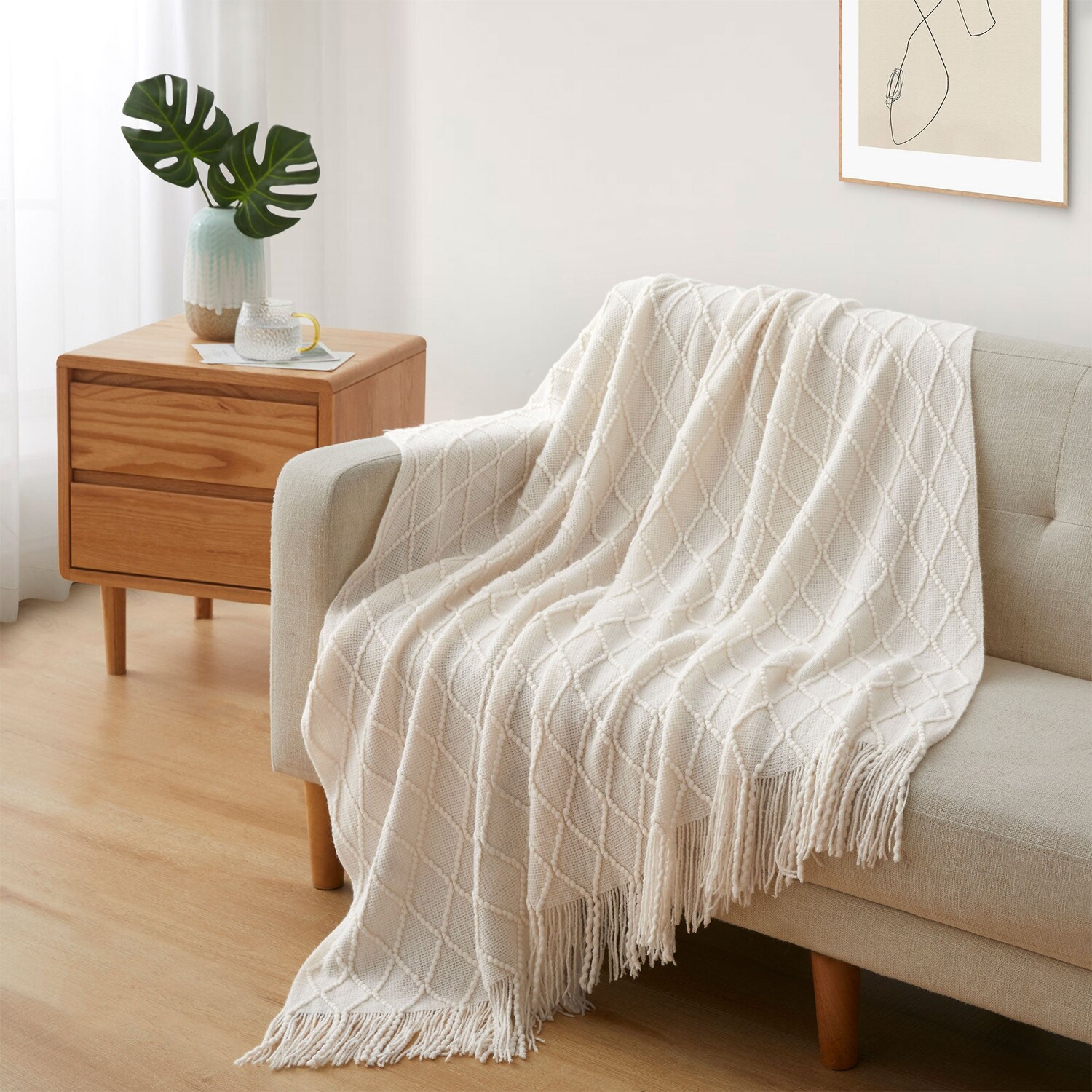 

Плетеное одеяло 50x60 дюймов Peace Nest, цвет Cream