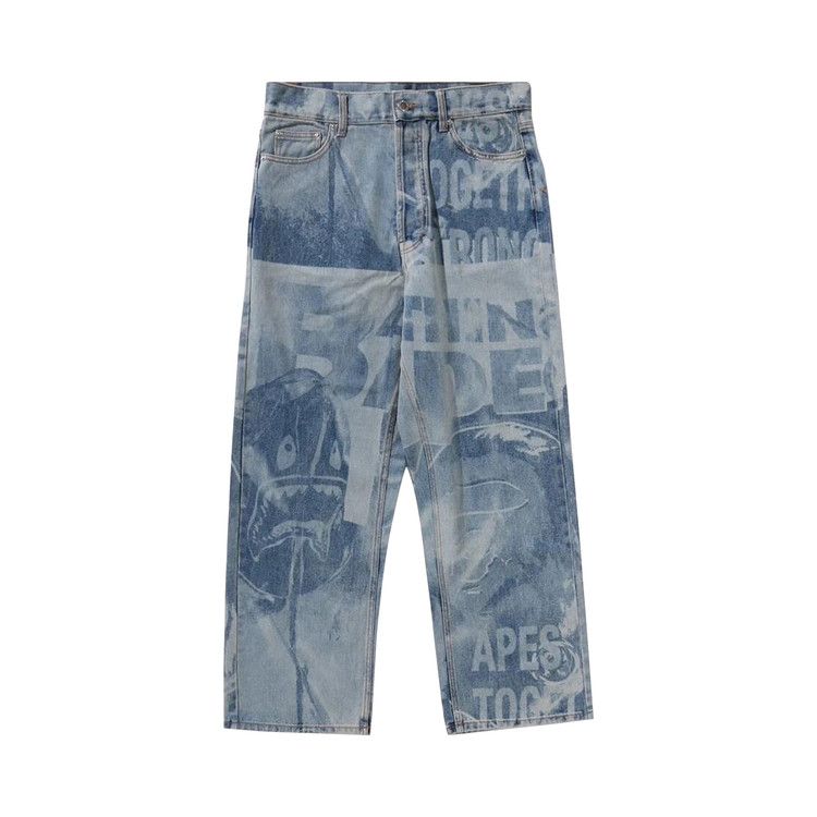 

Брюки BAPE Overall Lasered Relaxed Fit 13oz Denim Pants, Blue
