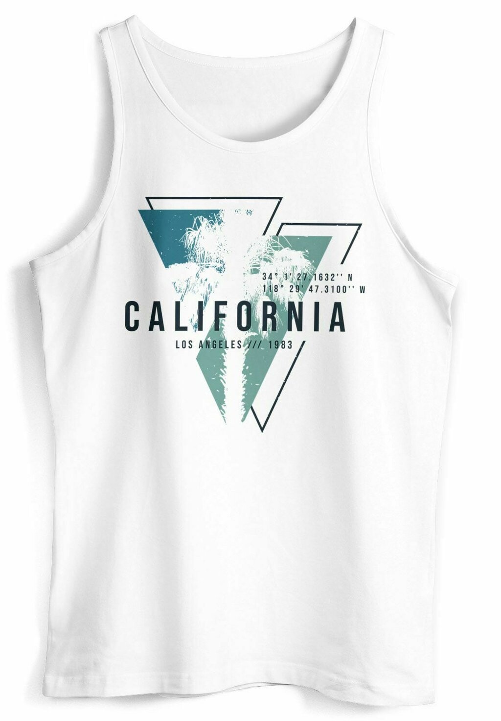 

Топ TANK- CALIFORNIA LOS ANGELES SURFING MOTIV SOMMER FAS Neverless, белый