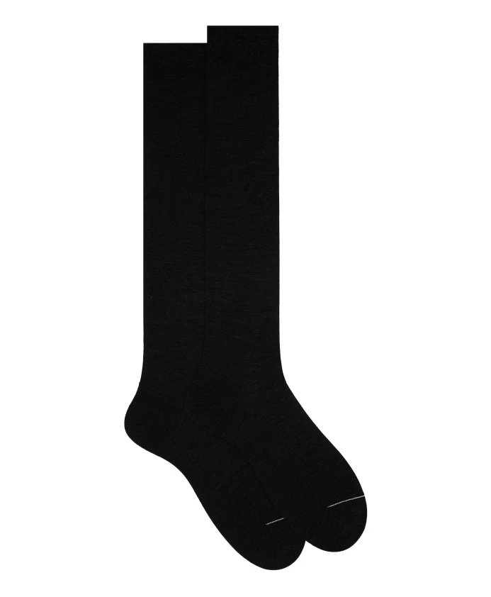 

Мужские длинные шерстяные носки, антрацитового цвета, однотонные. Gallo, серый