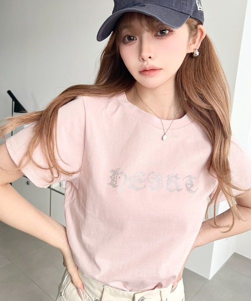 

Футболка с коротким рукавом, стразы Moment+, розовый