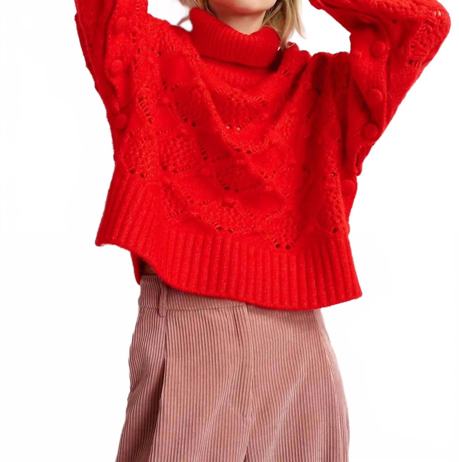 

Красный кабельный водолазный свитер ESSENTIAL ANTWERP