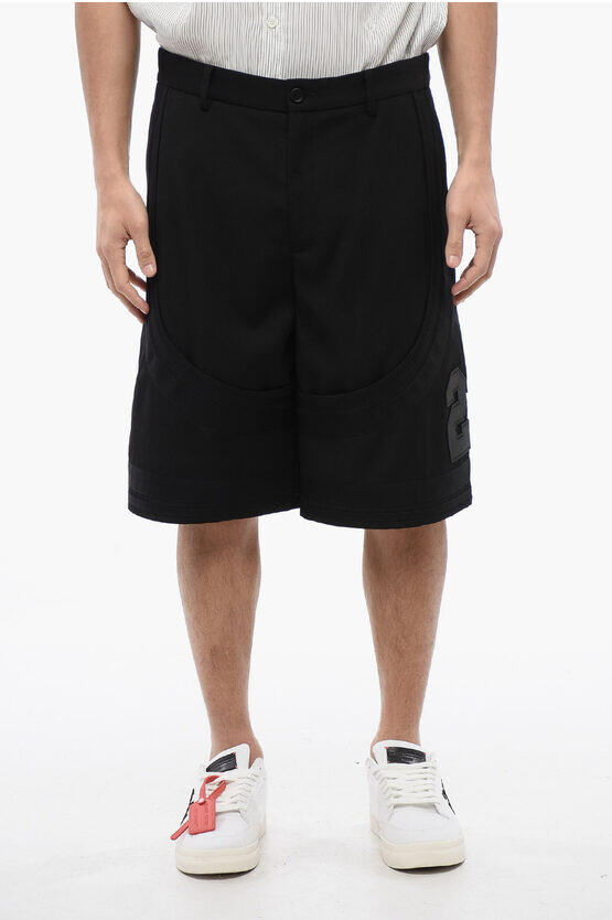 

Шорты из шерсти Off-White 23 Embroidery, черный