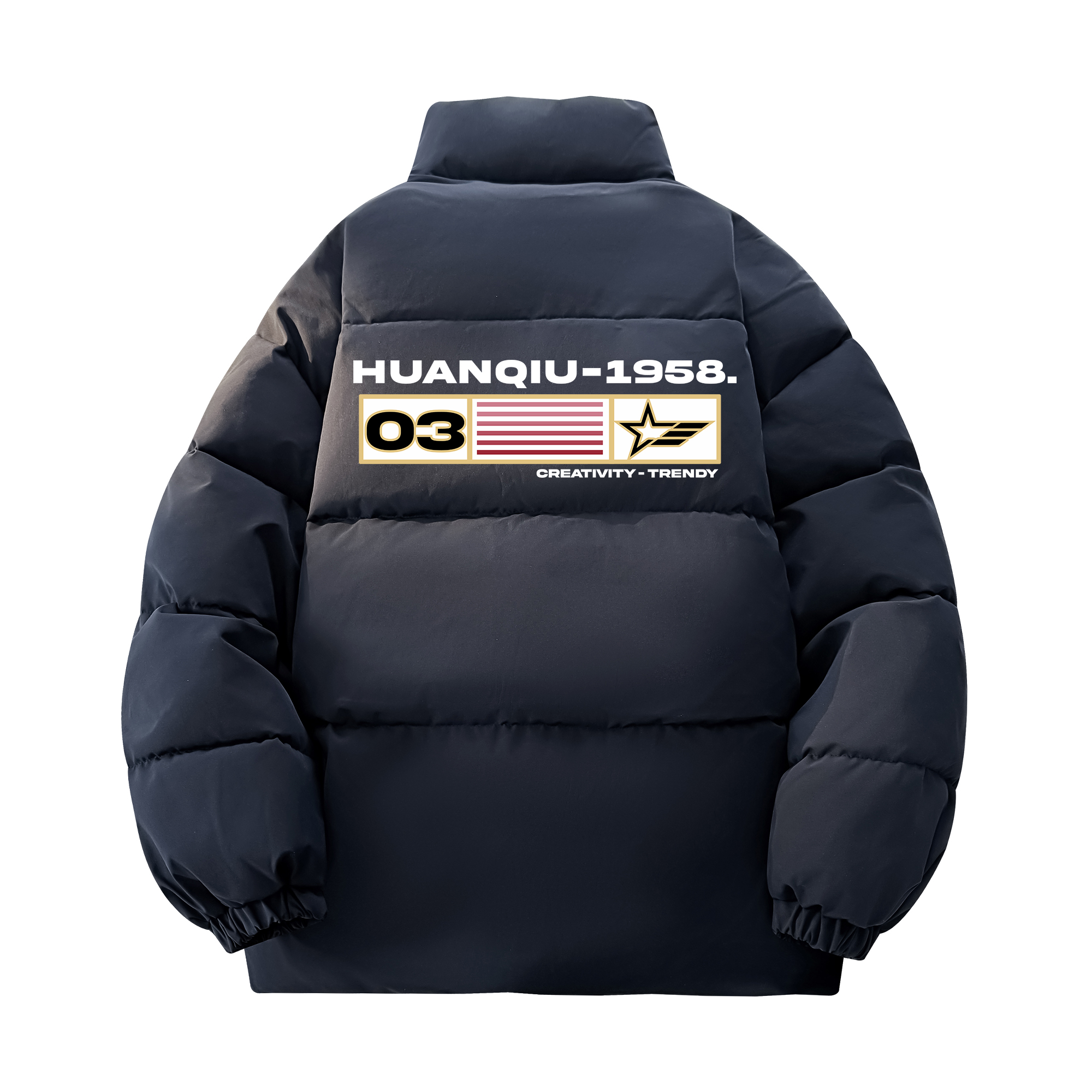 

Пуховик Unisex Stand Collar Thickened Padded Puffer Jacket HUANQIU, темно-синий