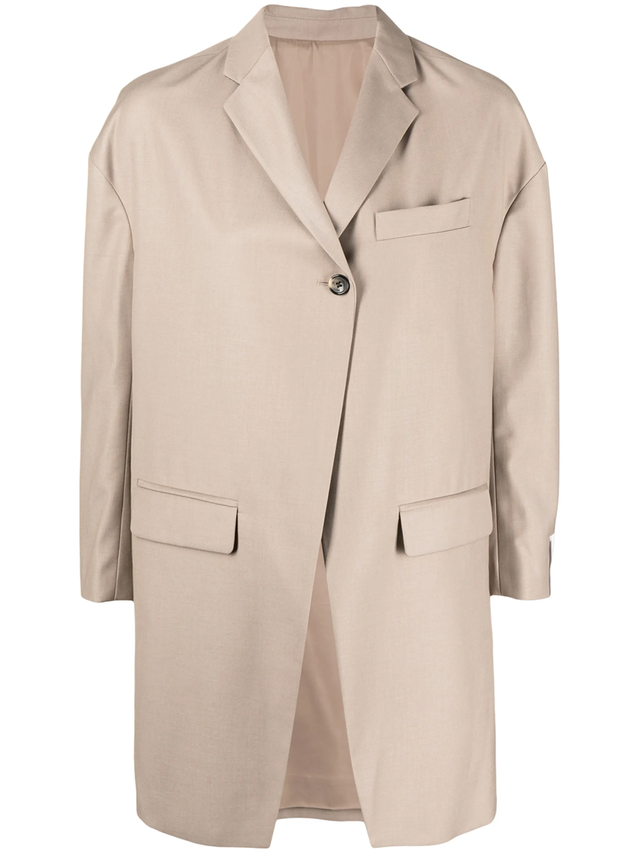 

Однобортный блейзер асимметричного кроя Rokh, коричневый