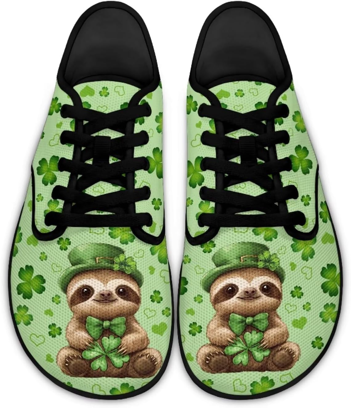 

Кеды Binienty на шнуровке для ходьбы, St. Patrick's Day Sloth