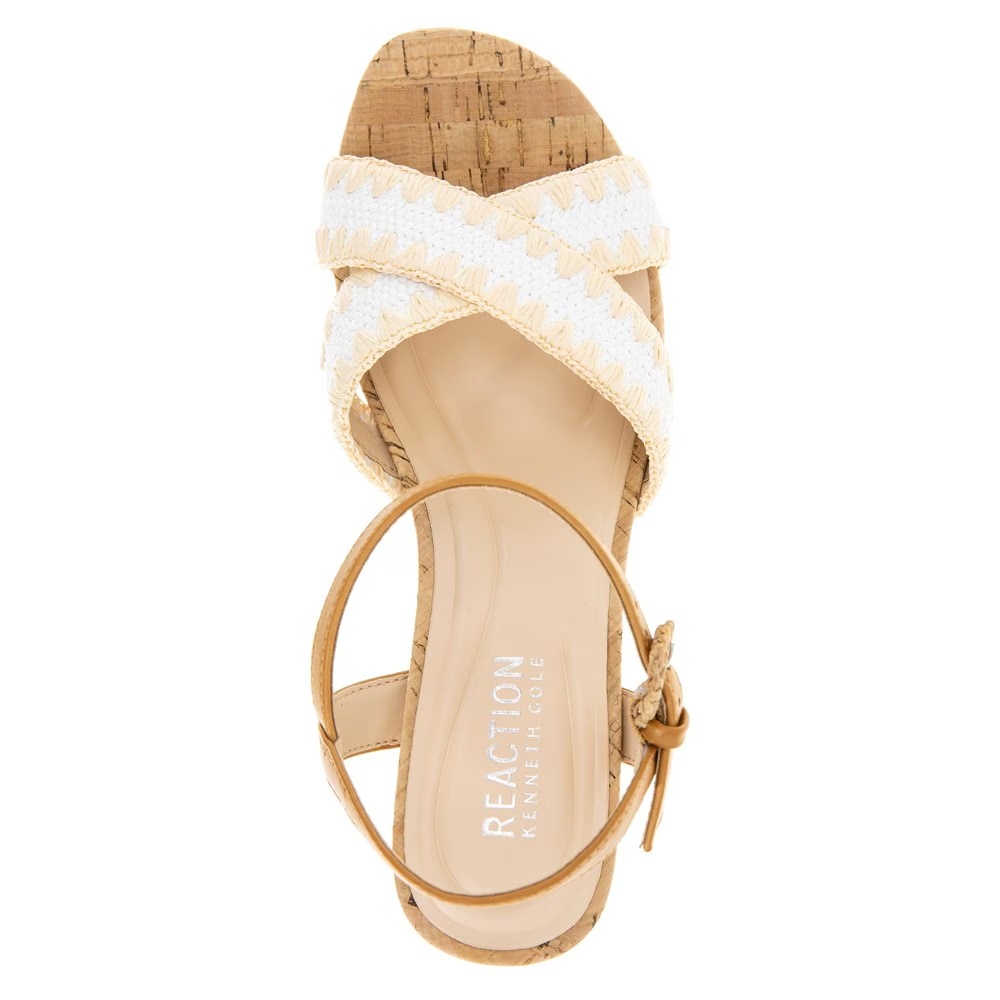 Женские платформенные босоножки на каблуке Reeva Kenneth Cole Reaction, white raffia — фото 4