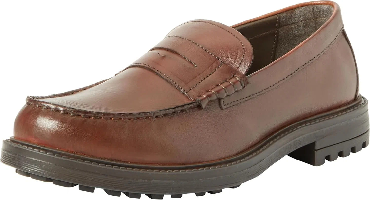 Мужские кожаные лоферы JACK & JONES Jfwtim Hi Shine, Cognac