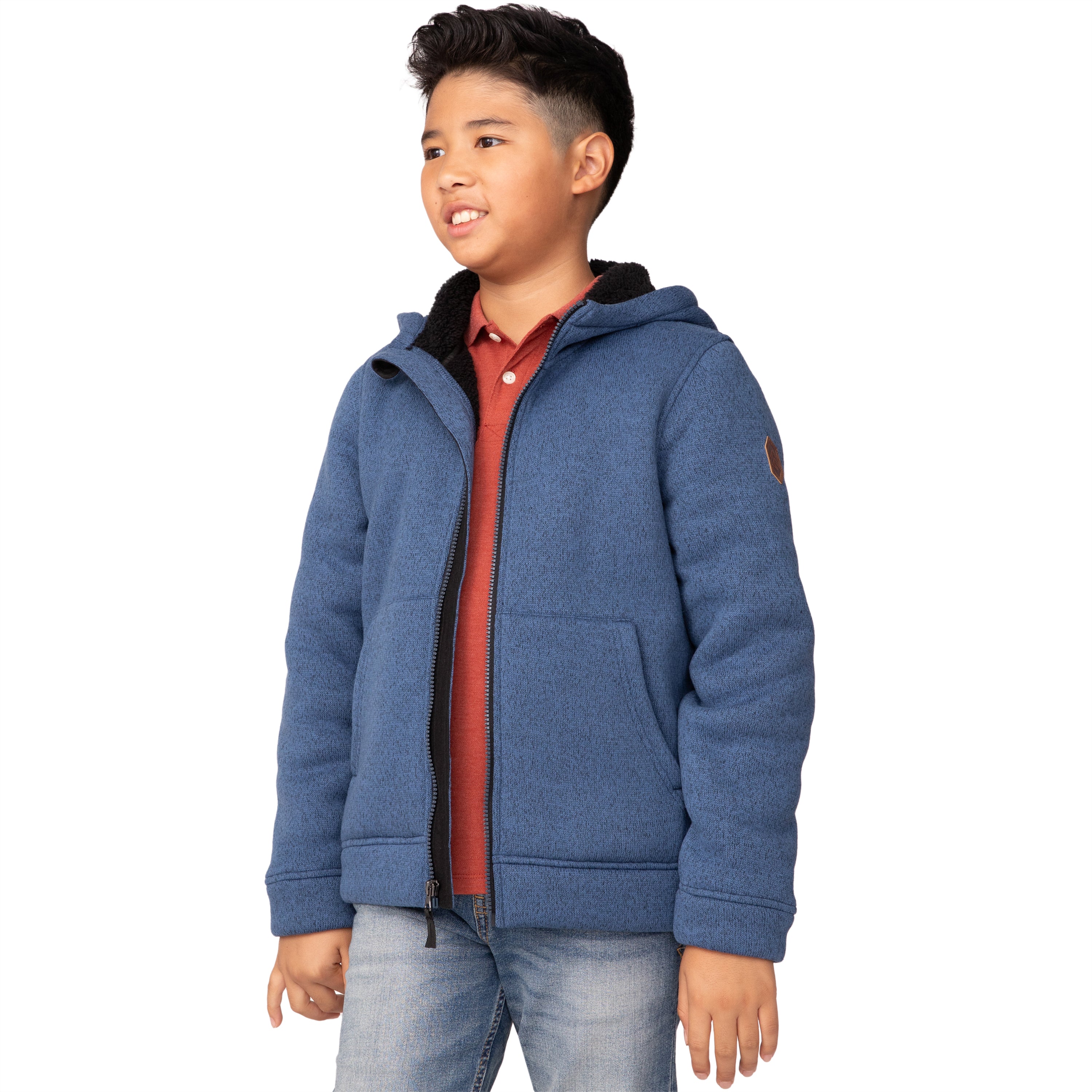 

Куртка-толстовка с капюшоном Free Country Boys Mountain Fleece, индиго