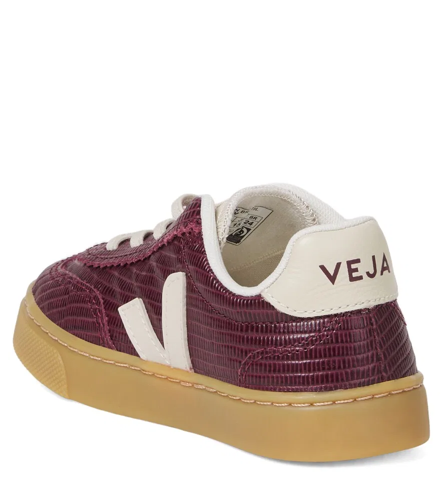 Кроссовки Volley из замши Veja Kids, бургунди — фото 3