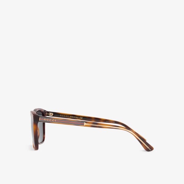 Солнцезащитные очки из ацетата в прямоугольной оправе GG0381SN Gucci, коричневый — фото 4