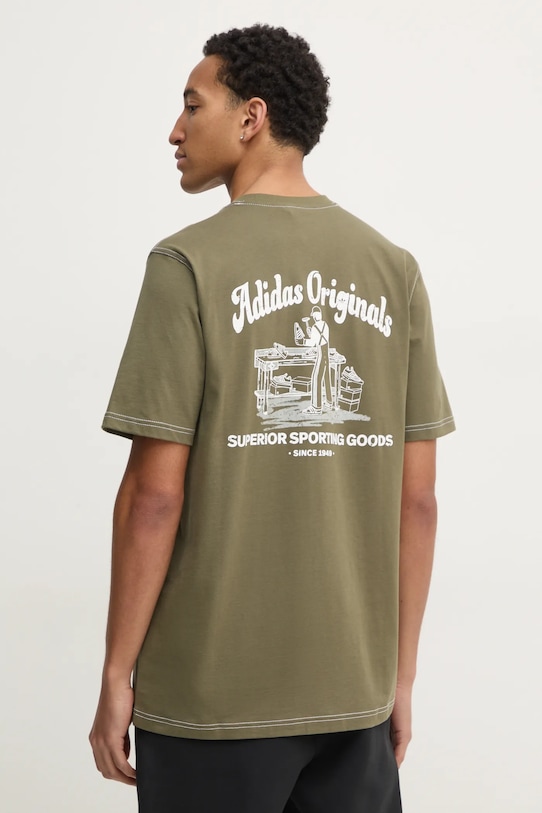

Хлопковая футболка Wabash Adidas Originals, зеленый