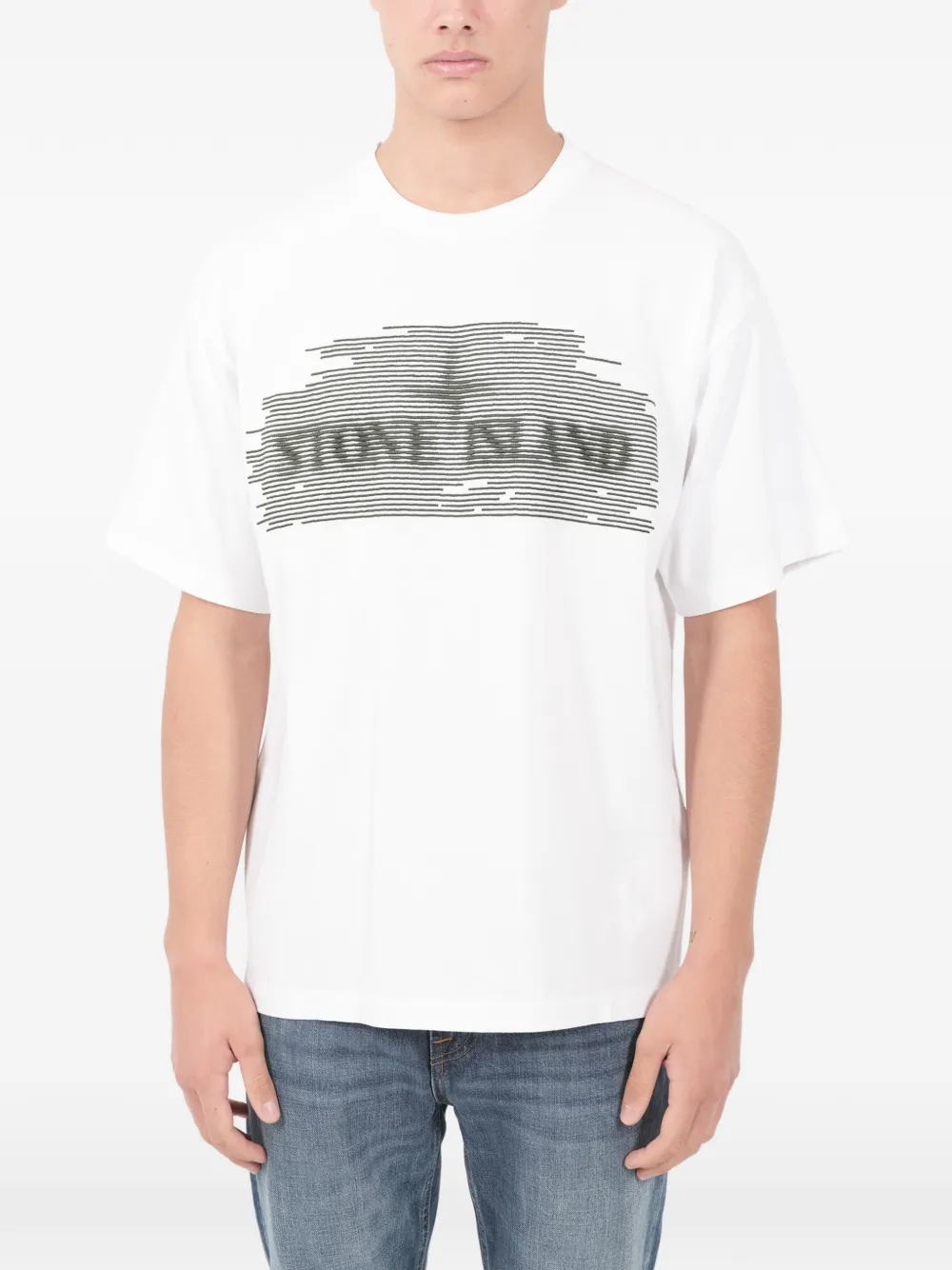 

Футболка с логотипом Stone Island, белый
