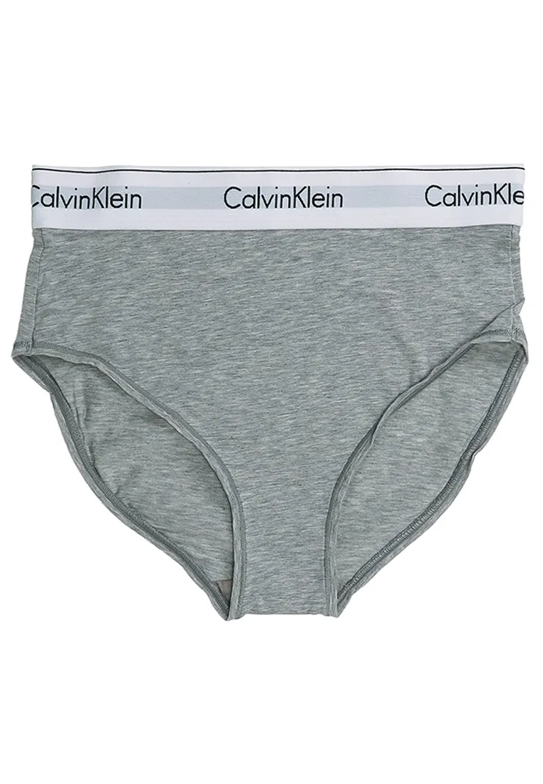 Трусы бикини, высокая талия, Calvin Klein, серый