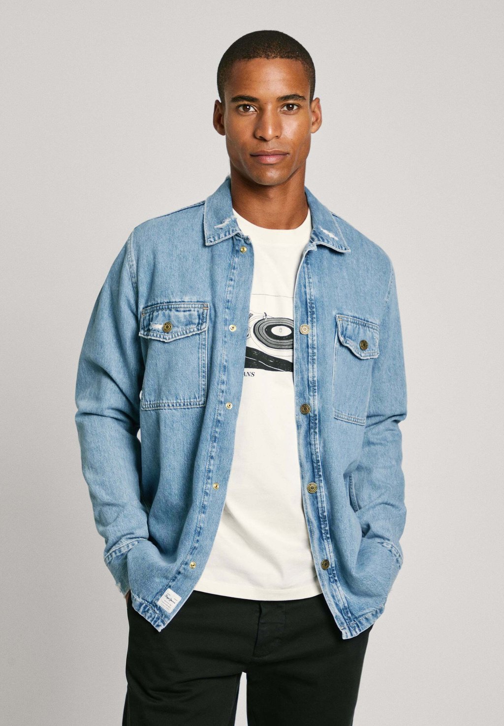 

Рубашка ICEBERG Pepe Jeans, цвет Oz Steel Blue Rigid Denim