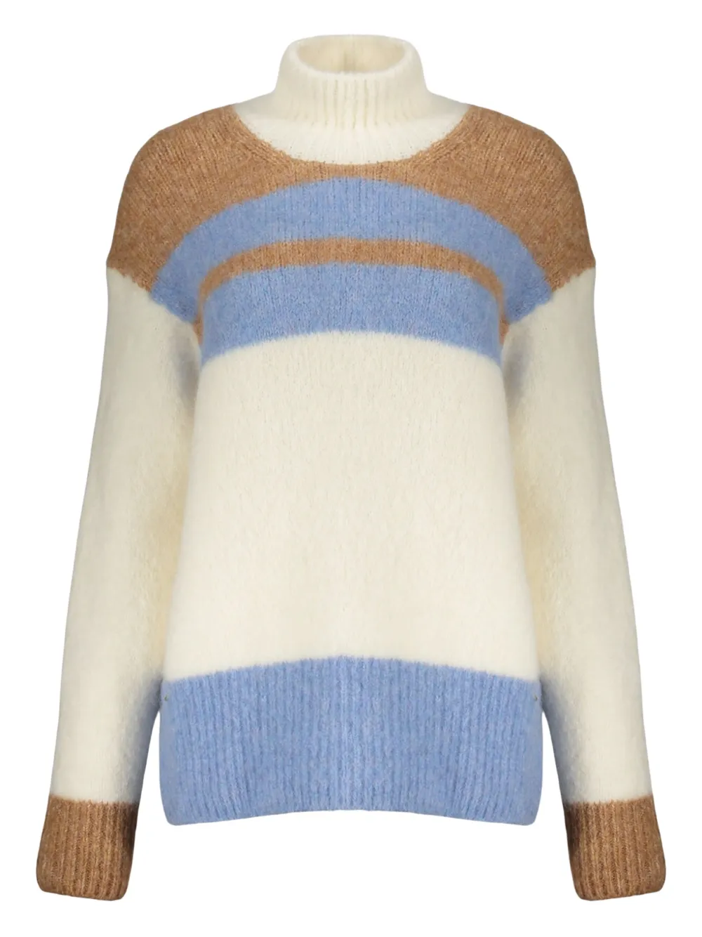 

Полосатый свитер с высоким воротником Herno, белый