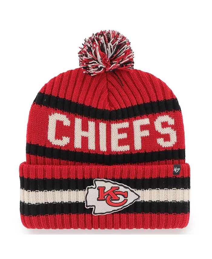 

Мужская красная вязаная шапка Kansas City Chiefs Bering с манжетами и помпоном '47 Brand