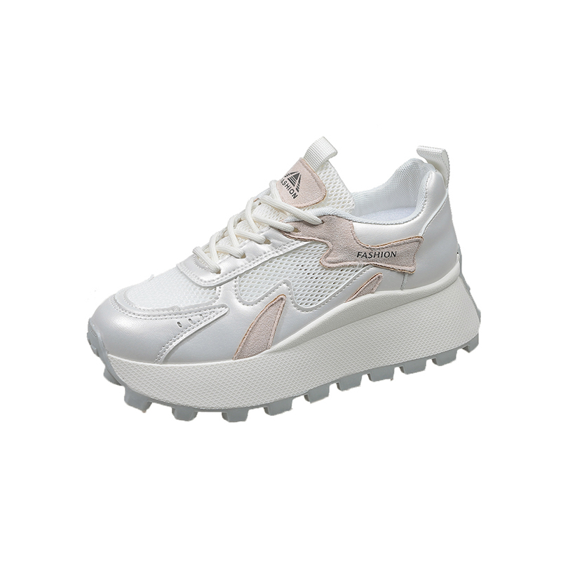 

Повседневные устойчивые к истиранию детские кроссовки для подростков с эффектом увеличения роста FIRS Kids, белый/розовый