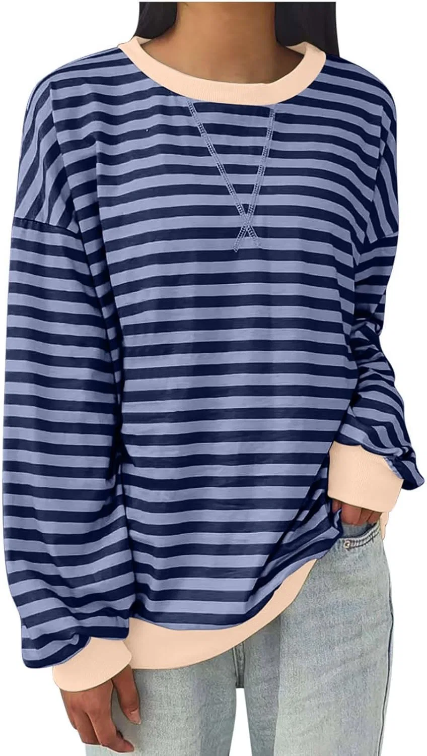 Свитшот женский оверсайз с цветными блоками, Generic, A15 Navy