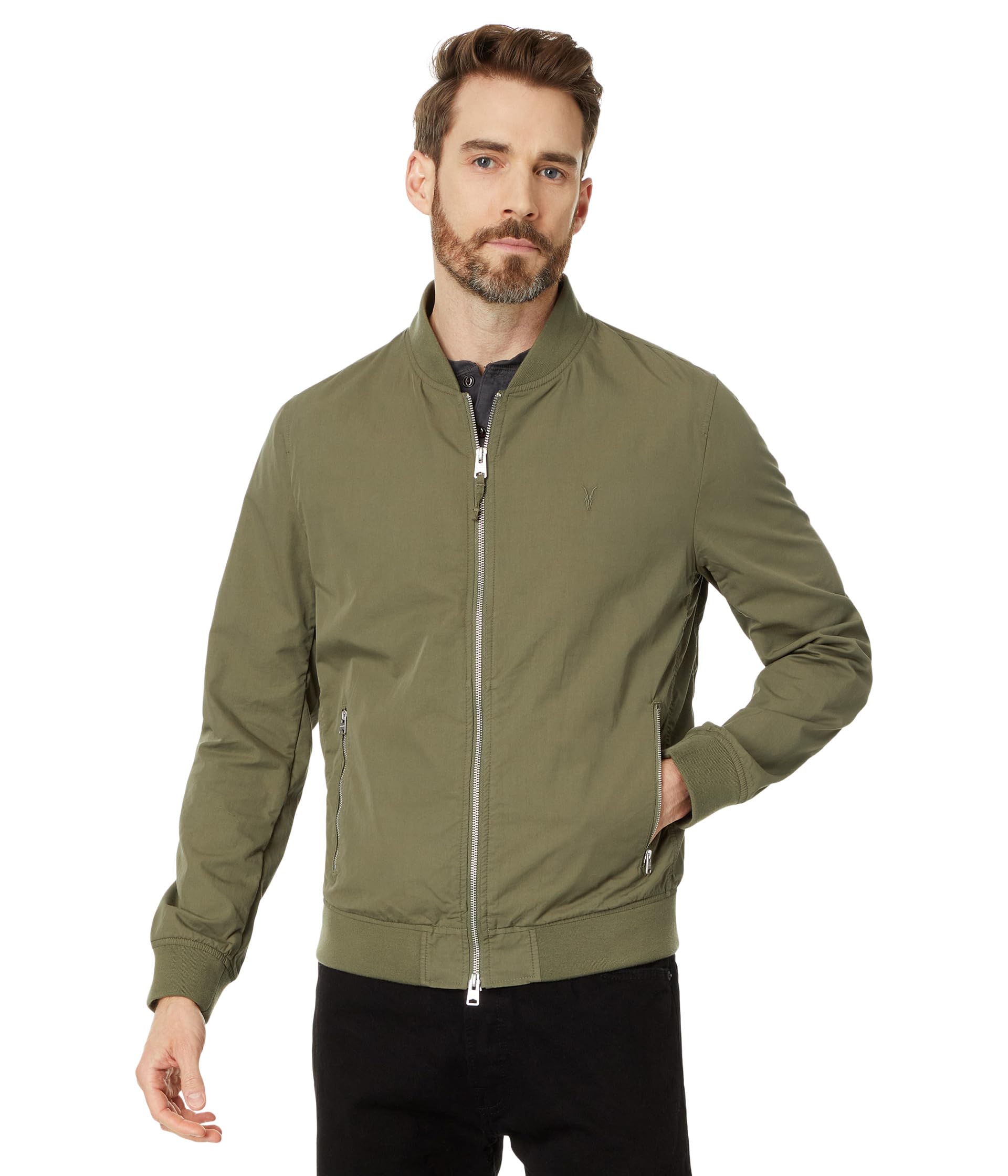 

Бомбер AllSaints Bassett Bomber, зеленый