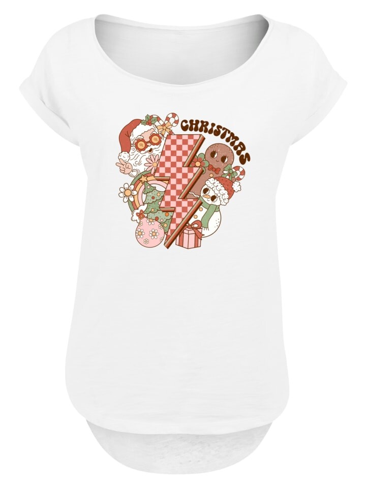 

Футболка F4NT4STIC Long Cut T-Shirt Groovy Weihnachten Flash Cozy Vibes, белый
