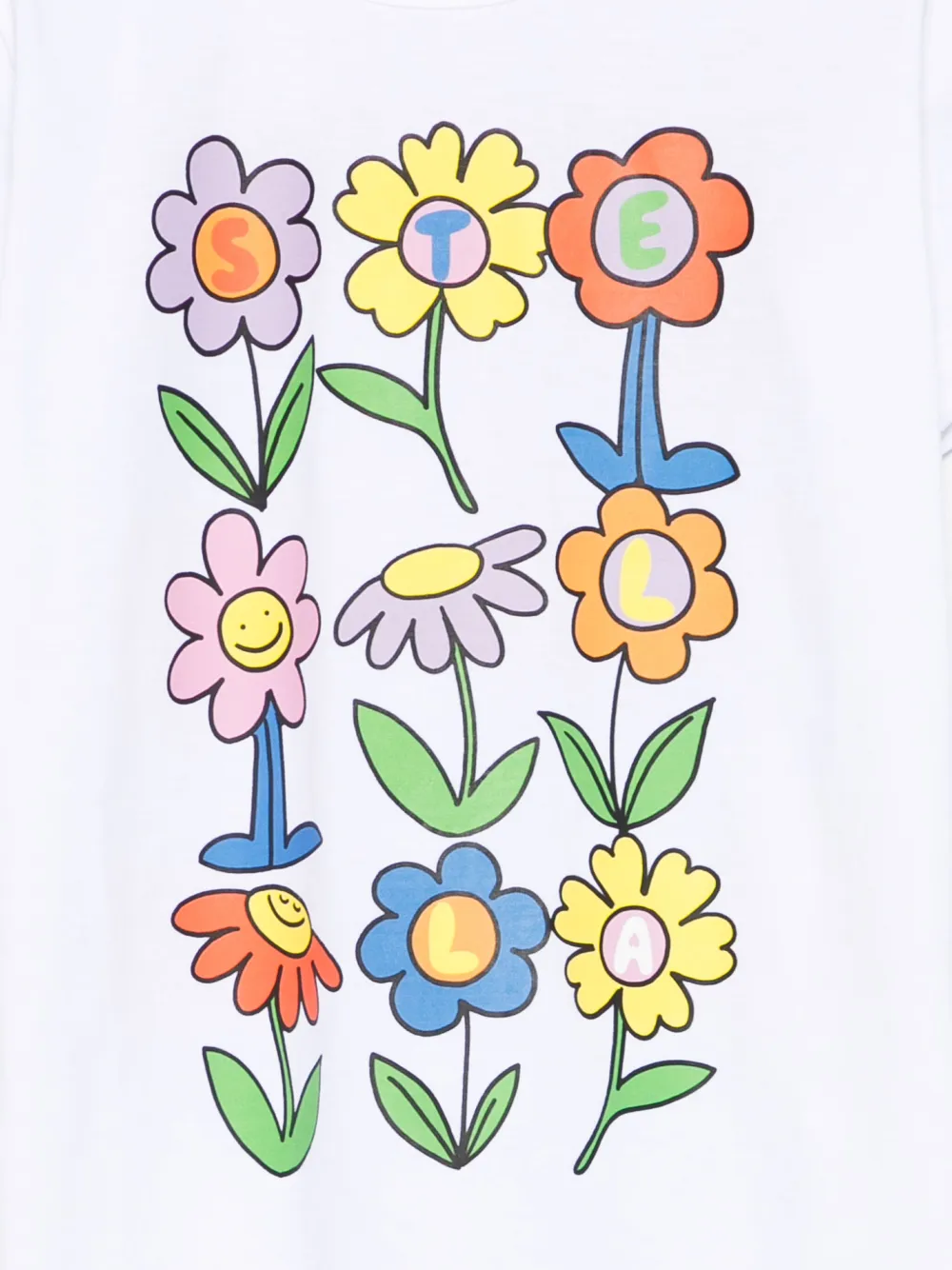 Футболка Flower Stella McCartney Kids, белый — фото 3