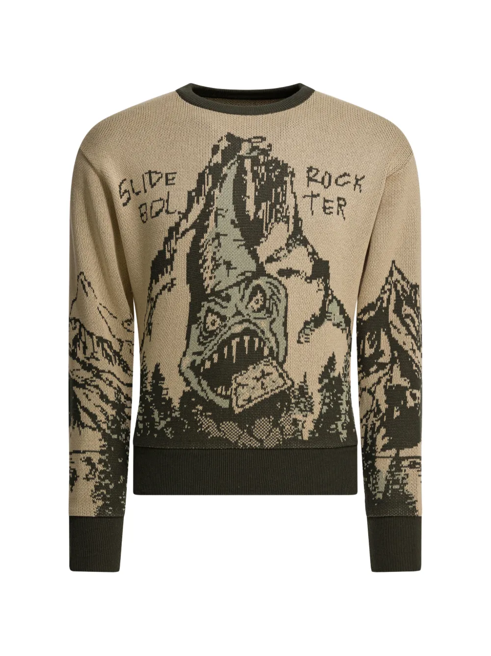 

Графичный вязаный свитер Kapital, бежевый