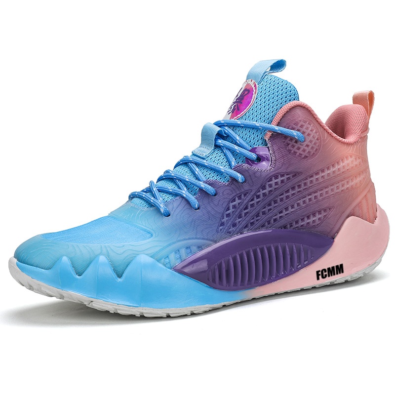 

Противоскользящие и дышащие баскетбольные кроссовки для детей FCMM, синий/розовый