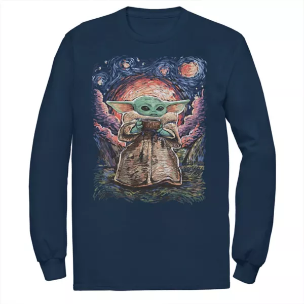 

Футболка с длинным рукавом Star Wars The Child "Звёздная ночь" больших размеров Licensed Character, синий
