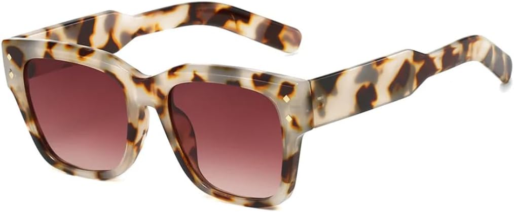 

Солнцезащитные очки с защитой от УФ-излучения UV400 | Градиентные женские очки с декоративными заклепками | Линзы конфетных цветов для занятий спортом на открытом воздухе и вождения LXLHWN, Tortoiseshell Coffee