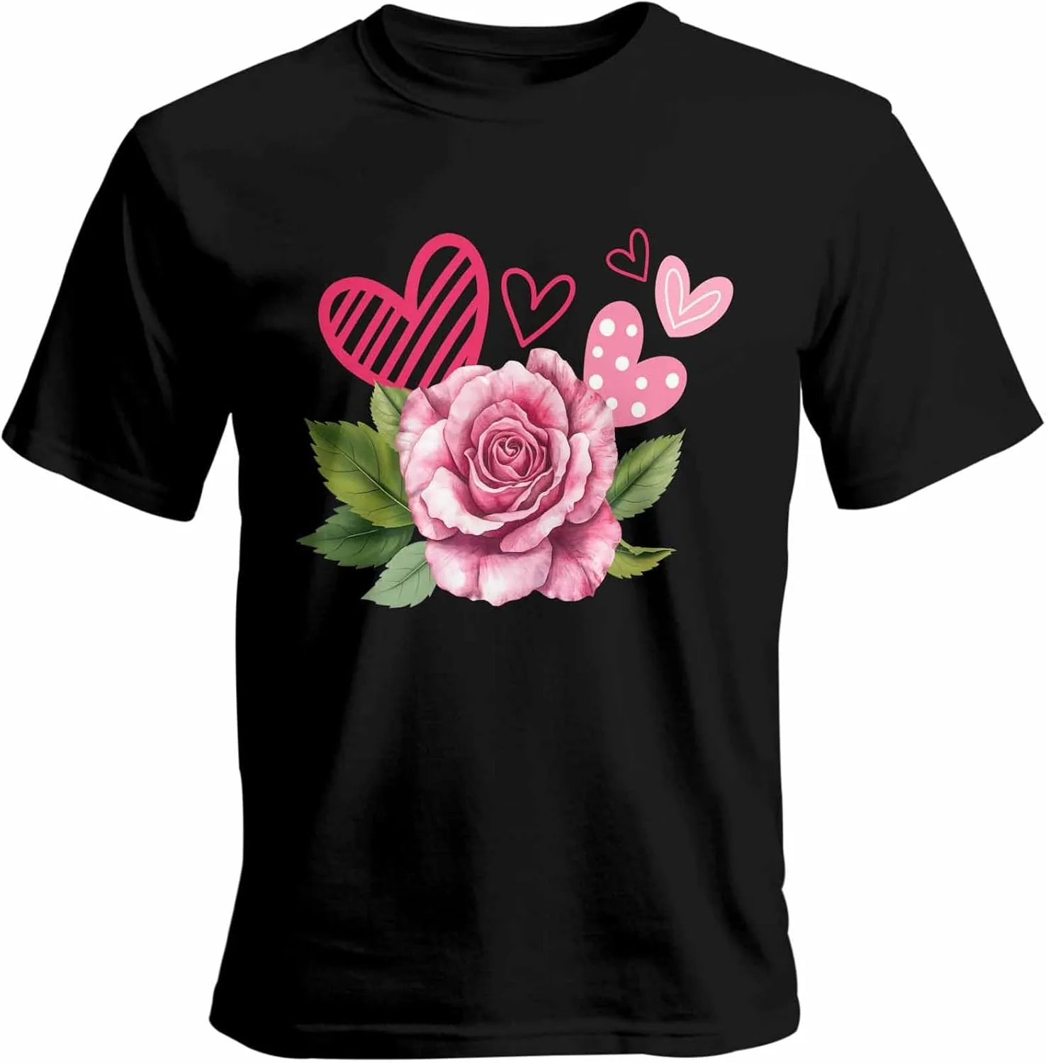 

Футболка мужская с принтом Rose Flower Hearts FANKIGETEBA