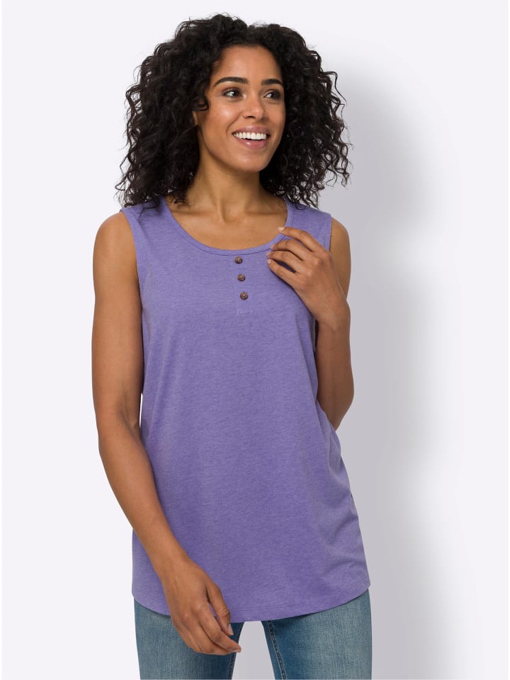 

Sieh an! Длинный топ лавандового цвета в меланжевой гамме