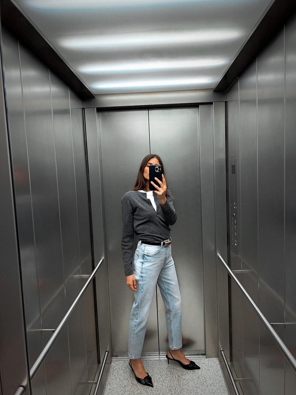 

Джемпер из шерсти однотяжной связки ZARA, серый мергель