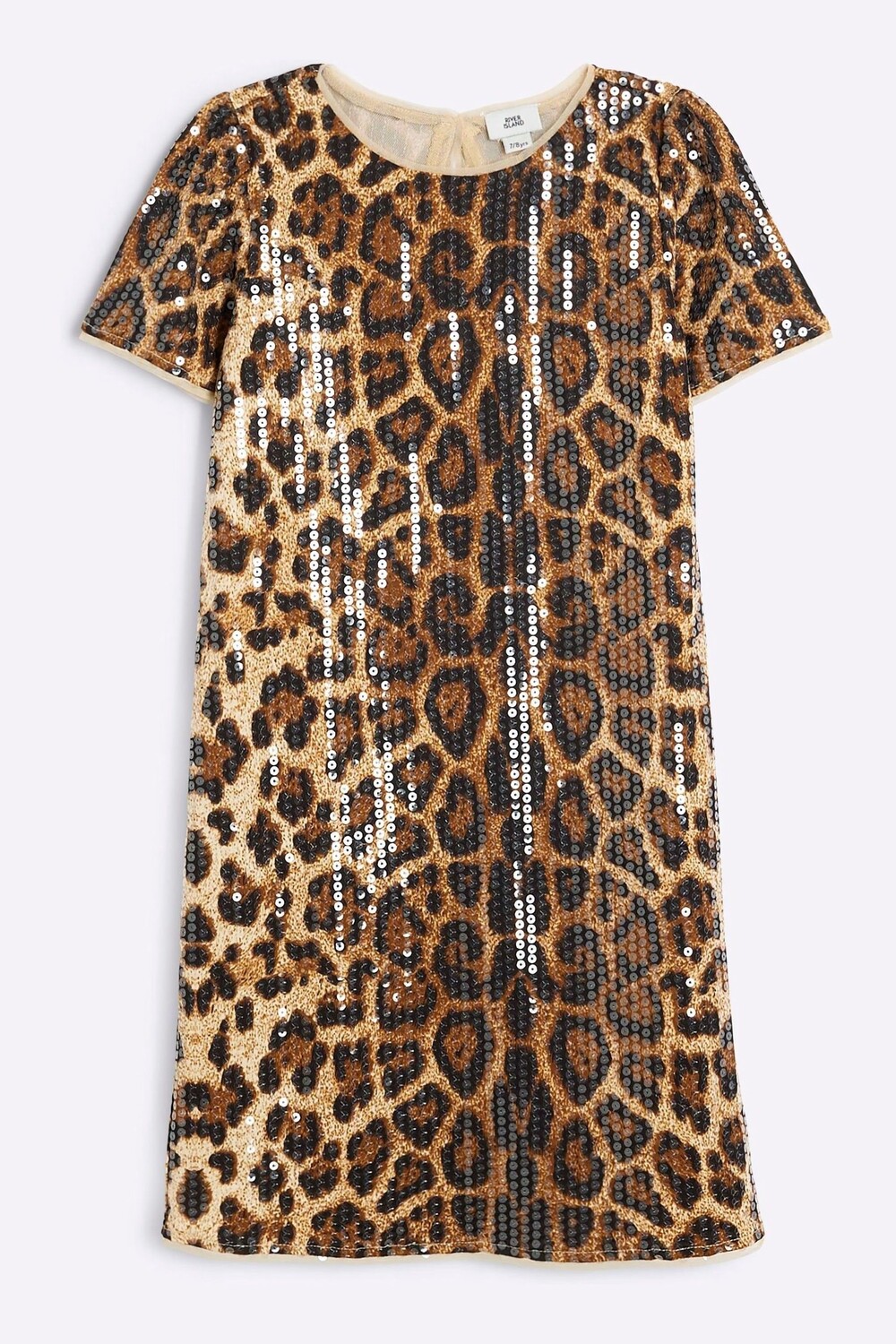 

Платье футболка с леопардовым принтом для девочек River Island, коричневый