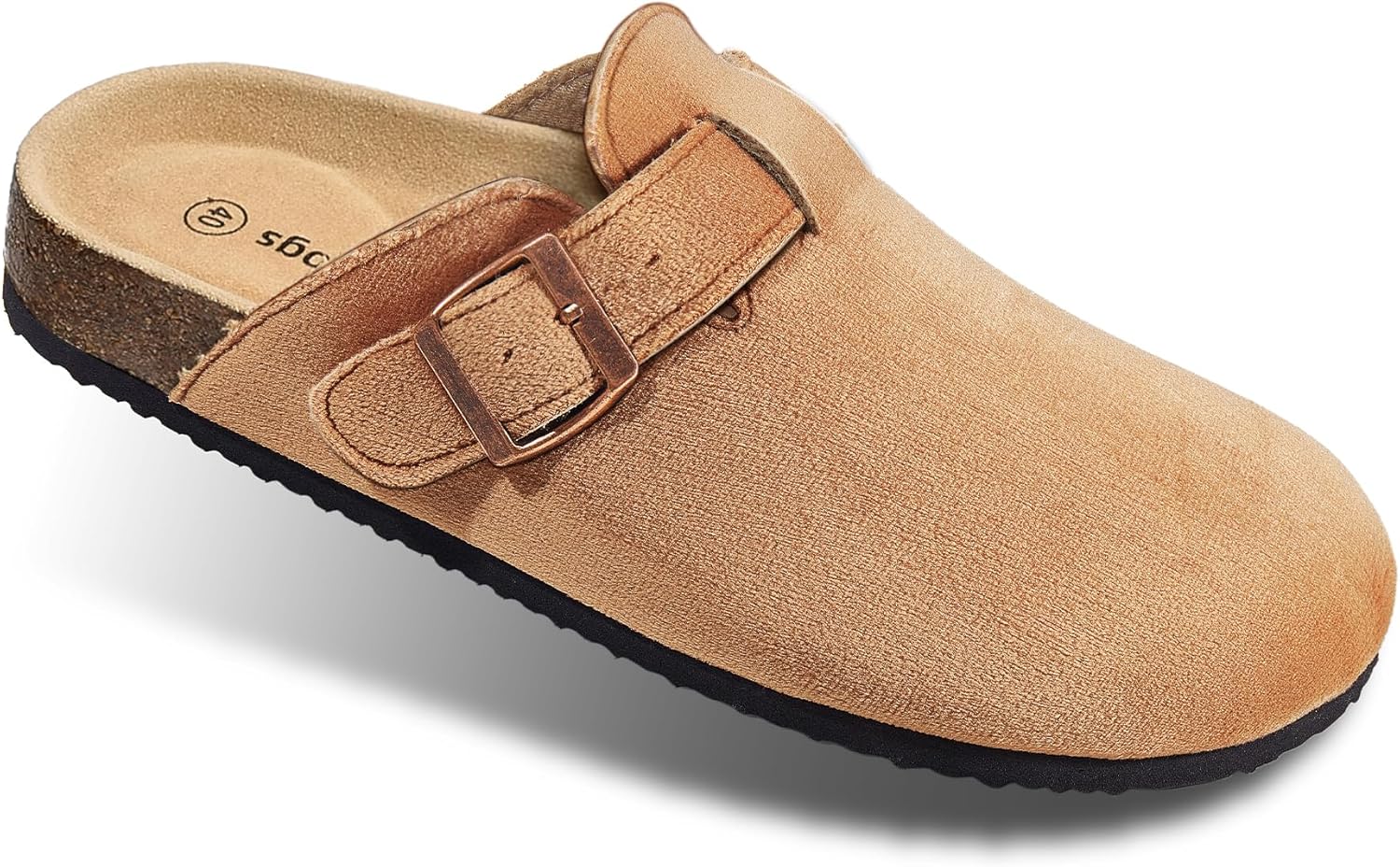 

Женские сабо BULLIANT с подкладкой из флиса, замшевые туфли-мюли, тапочки, обувь для медсестер, унисекс, с поддержкой свода стопы из пены с эффектом памяти, стелька из пробки, светло-коричневый