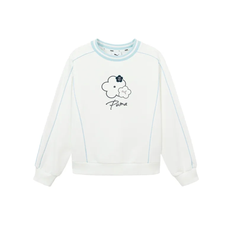 Детский свитшот Crew Neck Moderate PUMA, raw белый 10101