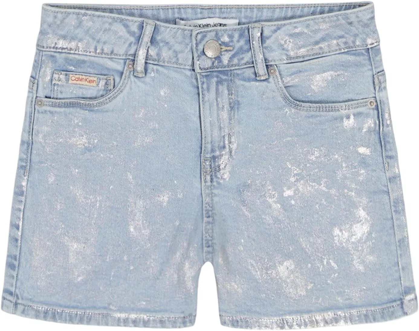 Джинсовые шорты Calvin Klein Boyfriend Fit Stretch Denim для девочек, Cirrus Shine/Foil Print