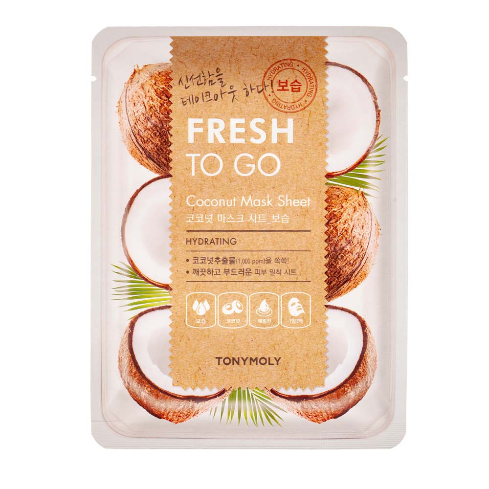 

Тканевая маска с экстрактом кокоса fresh to go coconut mask sheet Tonymoly, количество 1 шт.