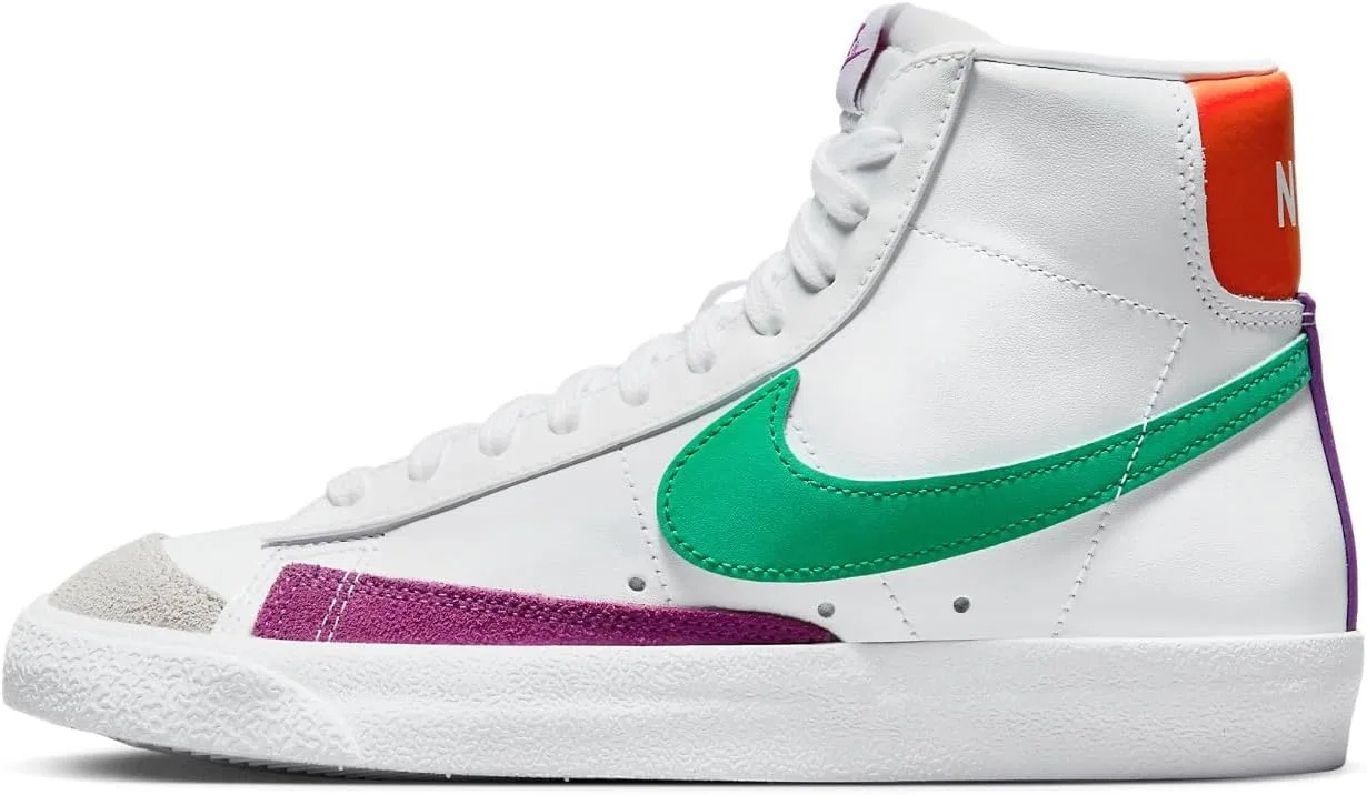 Винтажные баскетбольные кроссовки Nike Blazer Mid '77 для мужчин, белый/зеленый/фиолетовый